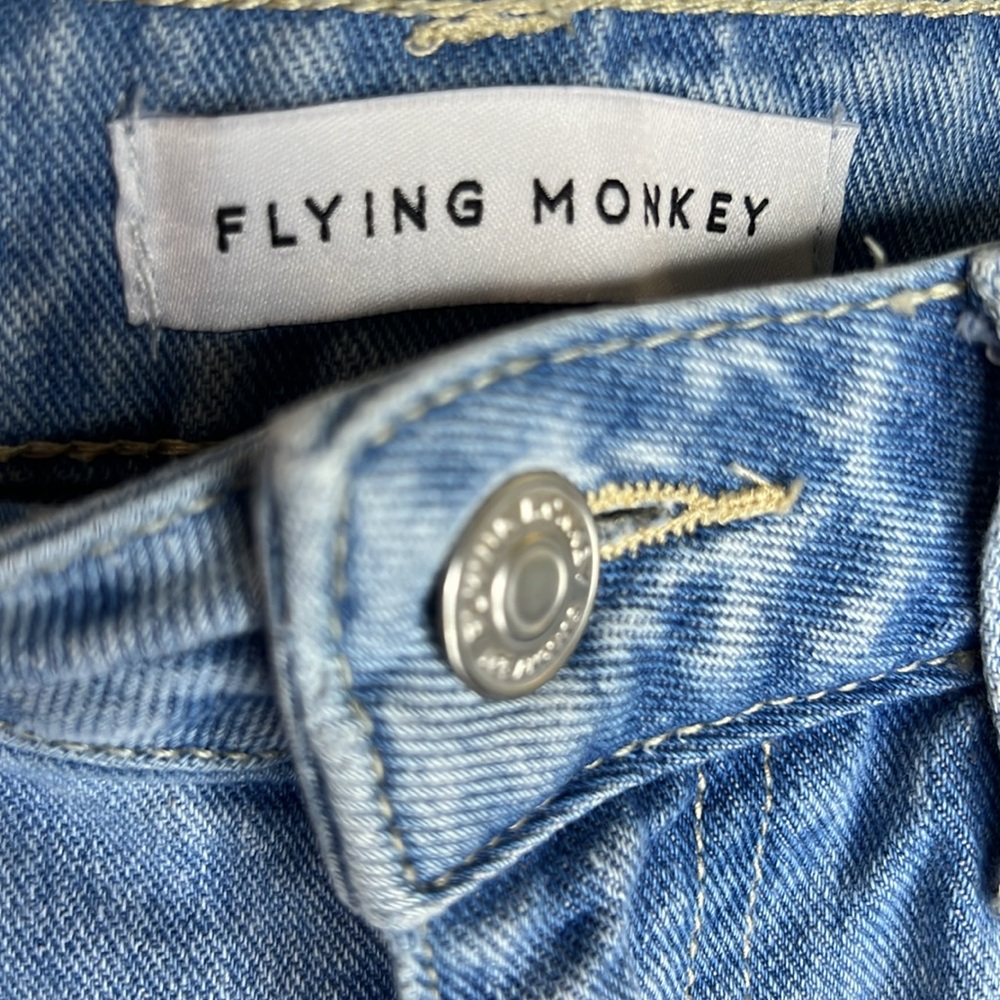 Flying Monkey Super High Rise Rigid Straight Distressed Jeans Size 27 - Picture 5 of 13